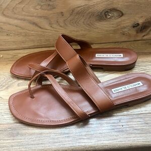 Manolo Blahnik Brown Leather Sandals great condition